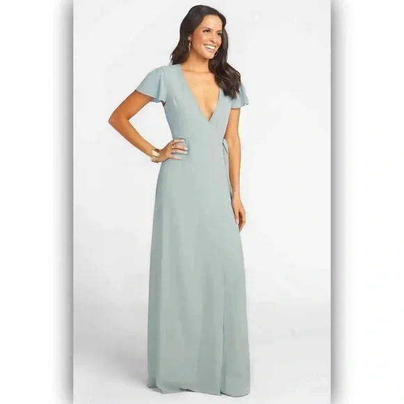 Show Me Your Mumu Baby Blue Wrap Dress - Picture 5 of 10